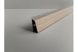 Generico Alzatina per Piani da Cucina in PVC, spalletta per Top con la seguente Misura= 280 cm Compresa di Angoli e finali. (1, Rovere Sbiancato)