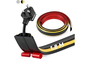 CREWORKS 1.8M Canalina Passacavi Pavimento a 3 Canali, Canalina Passacavi Calpestabile Adesiva, PVC Canalina Flessibile per Cavi Elettrici per Casa, Officina, Magazzino, Concerto, Nero e Giallo