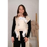 Lorasina Baby Sırt Destekli Ayarlanabilen Sling, Wrap, Taşıma Şalı, Ana Kucağı (Ekru)
