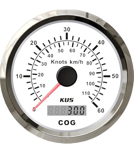 KUS Trim Anzeige Schwarz Mit Edelstahl-Lünette - 0-190Ω Für Boote & Wohnmobile