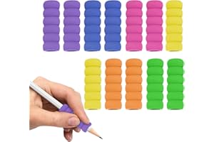 WOLEPAZ 12 pcs Pencil Grips for Children, 6 Colours Foam Pencil Holders for Relieving Fingers Pencil Grips for Kids and Adults