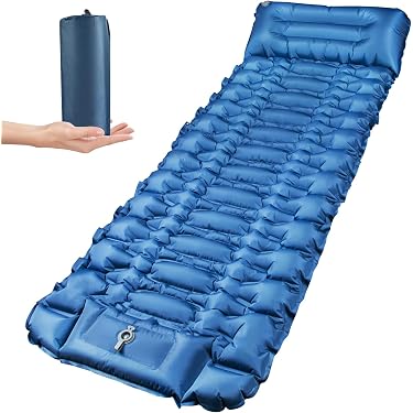 Matelas Auto-gonflant KingCamp Pour 2 Personnes - Avec Oreiller, 3 Zones De Confort, Idéal Camping Ou Randonnée