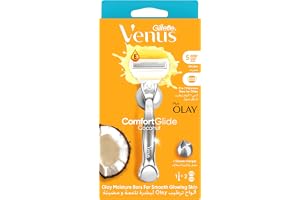 Venus Comfortglide Coconut Scent Plus Olay Women's Reffilable Razor: 1 Handle + 2 Blade Refills
