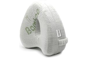 MillyBeas Almohada para Piernas para Dormir de Lado - Cojín de Rodilla Ortopédica para Aliviar Dolor de Espalda/Cadera/Articulaciones y Ciática, de Espuma Viscoelástica y Funda de Bambú Lavable