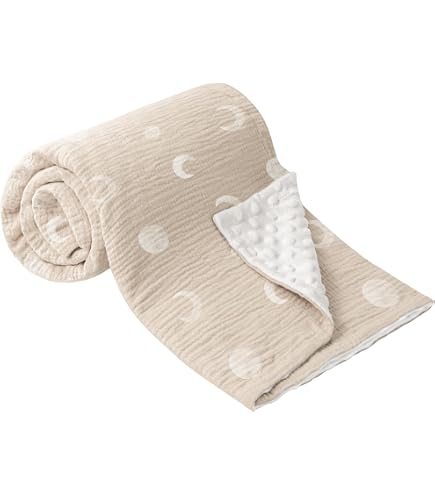 Lulujo Musselin Puckdecke 120x120 Cm – 100% Baumwolle, Weich & Atmungsaktiv, Für Neugeborene & Babys
