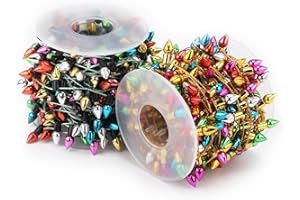 XIHIRCD 2pcs Christmas Miniature String Lights, 65.6 Feet Fake Lights, Dollhouse Accessories Gingerbread House Decor Mini Decorations for Tiny House Christmas Trees Craft