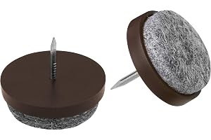 Metafranc Filtglidare Ø 20 mm – med nagel – brun – 20 stycken – effektivt skydd av dina möbler och stolar, set med glidfötter för känsliga golv/stolsglidare/golvglidare/644006