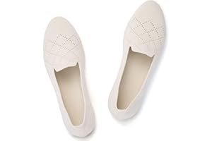 Puxowe Damen Ballerina Flache Schuhe Runde Zehe Strick Kleid Schuhe Niedriger Keil Slip On Ballerina Walking Flats Schuhe für Frauen Bequem Weich