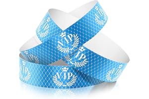 JADIVE 500 Pieces Paper Wristbands VIP Plastic Wristbands Waterproof Party Identification Wristbands Party Bracelets for Events Amusement Parks, Club, Concerts, Fairs, Festivals and Events (Blue)