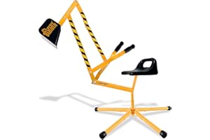 stargo Escavatore di Sabbia per Bambini, Escavatore Giocattolo in Acciaio Solido, Ruota a 360, Elmetto per Giochi di Ruolo, Giocattolo Scavasabbia per Esterni, Escavatore per Bambini, Sabbia o Neve