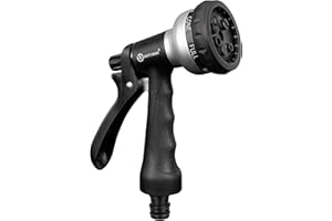 AUTOMAN Hose Pipe Spray Gun, 7 Patterns Garden Hose Spray Gun, High Pressure Hose Nozzle, Anti-Slip Water Hose Gun for Plants & Lawns Watering, Car & Bike Washing and Pets Bathing