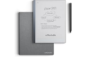 reMarkable Pacchetto Avanzato 2 | Tablet a Inchiostro Elettronico - Display 10,3" Bianco e Nero + Pennino Marker Plus con Gomma Integrata + Custodia Book Folio Polimero Basalto