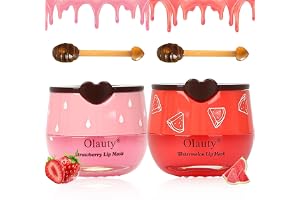 2pcs Baume à Lèvres Bee Balm Pot de Miel, Masque Hydratant pour Lèvres à la Fraise et au Miel pour Réduire les Ridules, Masque de Nuit pour Lèvres (Strawberry+Watermelon)