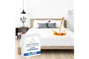 Infinitee Xclusives 100% Waterproof Mattress Protector – King Size 180 cm x 200 cm - 100% Cotton Terry Top - Ultra-Soft – 30 cm Deep Pockets, Fitted Mattress Cover