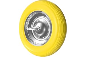 KLINK Rueda Maciza para Carretilla Obra y Jardín con Llanta Metálica Antipinchazos Impimchable Jardineria Uso Profesional y Doméstico