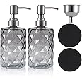 KIMIGO Seifenspender Set 2 Stück - Glas Seifenspender 330ml Mit Edelstahltrichter
