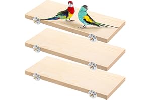 Okllen 3 Pack Wood Bird Platform, Parrot Wood Platform, Wooden Pet Climbing Platforms Playground Cage for Conure, Chinchilla, Parakeet, Budgie, Cockatiel