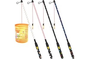 YL 4 Stück Laternenstab mit LED, Elektronischer Laternen Stab Kinder 40 cm Lang mit 4 Pack Aufkleber für St Martin, Kinderpartys, Kostümpartys, Halloween, Laternenumzug
