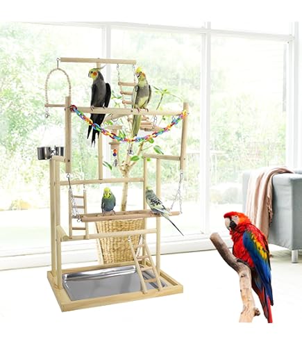 Vogelleiter-Brücke Aus Naturholz – Schaukel-Spielzeug Für Vögel & Kleintiere | 30x6 Cm, Mit Haken