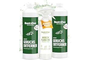 BactoDes Désodorisant Maison 2L Concentré avec Vaporisateur - Nettoyant Enzymatique Bio pour Élimination Efficace des Odeurs avec Action microbienne