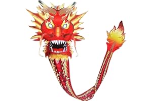 Touch the sky Cometas El legendario dragón,Lanzamiento para niños,Juegos de cometas,Adecuado para césped al aire libre, playas y parques,Rojo …