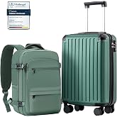 COOLIFE Cabin Suitcase 55 x 40 x 20 cm for Ryanair Airplane, Carry-on, Cabin Luggage, Hard Case with TSA Lock and 4 Twin Whee