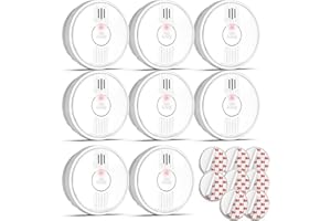 Putogesafe Rauchmelder, Feuermelder mit 10 Jahre Lebensdauer, Rauchwarnmelder Brandmelder mit austauschbarer 1-Jahr Batterie, Photoelektrischer Rauchmelder, 8 Stück, 206C