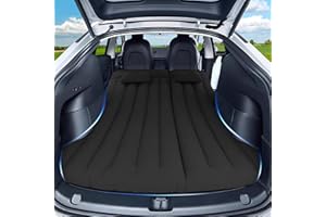 Rainpal Materac dmuchany do samochodu, przenośny, do bagażnika, składane łóżko dmuchane, dla 2 osób, na kemping, wygodne łóżko do małych samochodów, SUV-ów, MPV (Czarny)