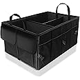ZENO Car Boot Organiser Bag | Car Boot Tidy Storage | Collapsible Heavy Duty Trunk | Portable Multi Compartment Shopping Holder | Non Slip & Adjustable Securing | Black