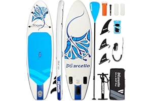 BAUDELIO Inflatable Stand UP Paddle Board, 10’6 x 33” x 6” Paddle Board with Backpack, Pump, non slip Mat, Phone Case Ultra-Light Paddle Boards for Adults