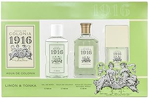 1916 ORIGINAL 1916 - Limón & Tonka Estuche de Regalo Mujer y Hombre, Agua de Colonia, Colonia 100 ml + 30 ml + Gel de Baño 100 ml, Perfume Unisex, Fragancia Fresca, Cítrica y Delicada, Aroma de Larga Duración