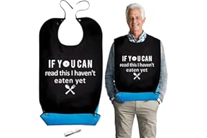 SwirlColor Śliniaczek dla dorosłych, zabawny, wielokrotnego użytku, nadający się do prania, z tacką na śliniaczek, regulowany, nowość dla seniorów, dorosłych, starszych kobiet i mężczyzn