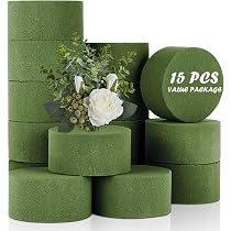 Lot De 6 Blocs Mousse Florale Ronde Ø18 Cm – Mousse OASIS Verte Pour Fleurs Fraîches Ou Artificielles, Mariages & Décorations