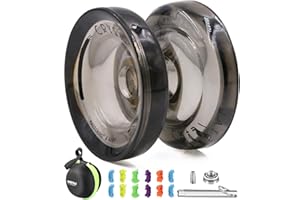 MAGICYOYO K2-Plus Crystal Black Responsive Yoyo & Unresponsive Yo-yo per bambini adulti, principianti a professionisti, yo-yo reattivo professionale con cuscinetto non rispondente+10 corde yo