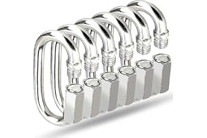 ARTOMNIVERA 6 Pack Stainless Steel Quick Link Chain Connectors, M3.5 Locking Carabiner Clip Heavy Duty, D Shape Locking Clips,Stainless Steel Quick Links with Anti-Corrosion Coating