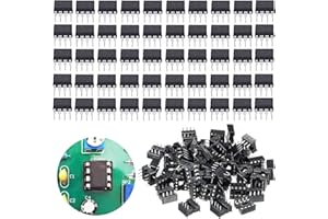 Youmile 50 szt. LM358 LM358P Precision Podwójny wzmacniacz operacyjny 3V-32V LM358N DIP-8 IC duży chip + 50 szt. Gniazdo DIP-8 IC, dla doświadczenia elektroniki DIY