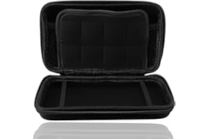 ‎SXHLSELLER Sxhlseller Tragetasche für New 3DS XL, Super NES Edition, New 2DS XL, New 3DS LL, für 3DS XL, für 3DS LL, Hartschalen Reisetasche mit 8 Spielfächern, Wasserfestes PU und Hartes Eva (Black)