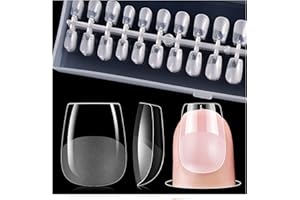 Gelike ec Capsule Americaine Ongle Gel, PMMA Faux Ongles XXS Ballerine 240 Pièces 12 Tailles, Soft Capsule Gel X Pose Americaine Ongle Transparente en Résine