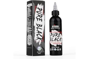 STIGMA Encre de Tatouage Noire 4OZ/120ml Vrai Noir pour le Greywash, Encre de Tatouage Professionnelle Noire pour le Shader TI972-4OZ-T