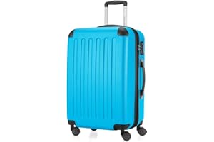 HAUPTSTADTKOFFER - SPREE - Hartschalen-Koffer Trolley Rollkoffer Reisekoffer, 4 Doppel-Rollen, 65 cm, 74 L, Cyanblau