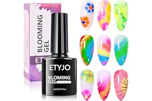 ETYJO Gel Magique Marbre - Vernis Gel Aquarelle Fleur Blossom, Soak Off UV LED pour Nail Art Semi-Permanent, 8ml