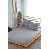 Formeya Lastikli &Ccedil;arşaf Takımı%100 Pamuk (yastık Kılıflı) (Gri, 90 x 190)