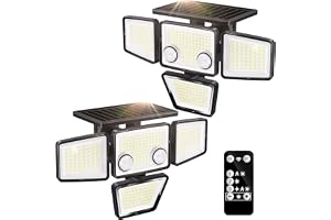 K KASONIC 2500LM Solcells-Rörelsesensor Utomhuslampa 2-Pack | 6500K dagsljus, IP65 vattentät. Idealisk för trädgård, uteplats