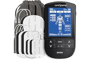 Comfytemp 3-in-1 TENS Machine for Pain Relief, Dual Channel EMS Muscle Stimulator with 24 Modes, 10 Pads Replacement, Rechargeable TENS Unit for Back, Knee, Hip