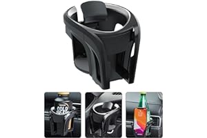 Tawveml Car Cup Holder Mount, 2 in 1 Adjustable Smart Phone Mount Bracket Stand Cradle Car Air Vent Cup Holder for Hot Drinks Compatible with Most Vehicles (Silver&Black)