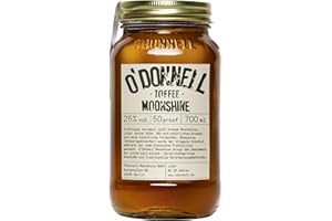 ‎O'DONNELL MOONSHINE O’Donnell Moonshine Toffee Likör (Made in Berlin) 700ml Toffeelikör süß-kräftig & leicht rauchige - Karamell Whiskey Likör im Original Moonshine Schnaps Mason Jar (25%) Pur oder als Cocktail genießen