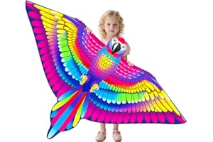 HYMAZ Huge 3D Colorful Parrot Kites for Kids Age 4-8 Easy to Fly, Beach Kites for Children and Adults, for Girls Boys Garden Park Outdoor Activites Games Flying Toys (Purple)