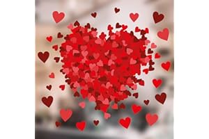 STICKERS4 Large Heart of Heart Window Stickers for Glass - Valentines Window Stickers - Valentines Decorations for Valentines Shop Window Display