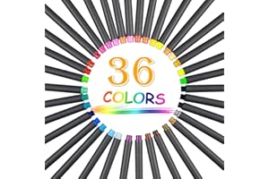 HELESIN 36 Colouring Pens Fineliner Color Pens Set, 0.38mm Fine Tip Pens, Porous Fine Point Makers Drawing Pen, Perfect for Writing in Bullet Journal and Planner