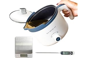 Ksedcon Electric Wax Melting Pot with Thermometer for Adult, Wax Melter for Candle Making with Scale(Not Include Battery) Make Your Own Candles